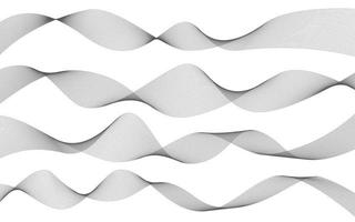 Abstract wavy lines on white background. Flow curve blend texture. Audio frequency grey stripes. Vector graphic illustration.