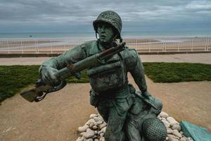 monumento para el 29 división a omaha playa, vierville sur mer Francia 6 6 februari 2023 foto