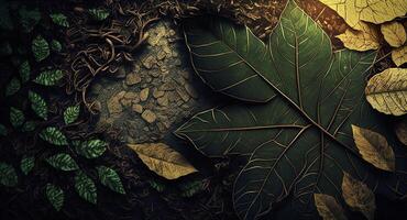 Captivating Textures from Leaves, Wood, and Stones background photo