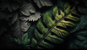 ingenioso texturas desde el belleza de hojas ai generativo foto