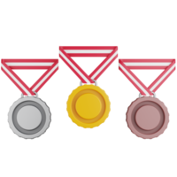 3D Icon Illustration Blank Award Medal Set png