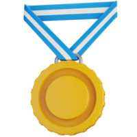 3d icono ilustración blanco premio oro medalla png