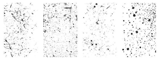 Set of Grunge Texture Backgrounds. Black and White Vector Illustrations of Distressed Effects. EPS 10.