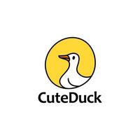 Doodle duck logo design icon line illustration vector