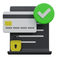 credit card payment security 3d render icon illustration with transparent background, protection and security png