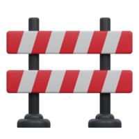 road barrier 3d render icon illustration with transparent background, protection and security png