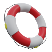 bóia salva-vidas 3d render ícone ilustração com transparente fundo, proteção e segurança png