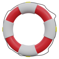 lifebuoy 3d render icon illustration with transparent background, protection and security png