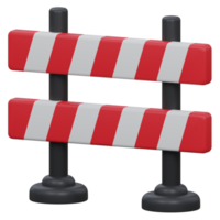 road barrier 3d render icon illustration with transparent background, protection and security png