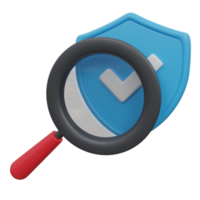 search security 3d render icon illustration with transparent background, protection and security png