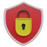 locked 3d render icon illustration with transparent background, protection and security png