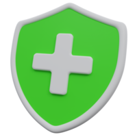 add shield 3d render icon illustration with transparent background, protection and security png