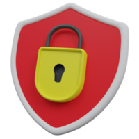 locked 3d render icon illustration with transparent background, protection and security png