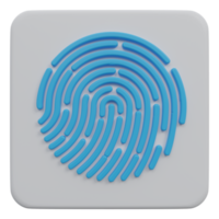 fingeravtryck 3d framställa ikon illustration med transparent bakgrund, skydd och säkerhet png