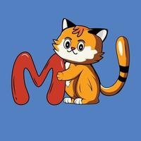 Cute cat with J Letter Vector Illustration