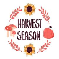 cute hand drawn lettering harvest autumn season quote vector illustration for greeting card