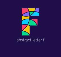 Modern abstract letter f logo icon. Unique mosaic design color transitions. Colorful letter f template. vector. vector