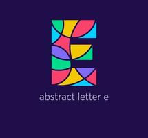 Modern abstract letter e logo icon. Unique mosaic design color transitions. Colorful letter e template. vector. vector