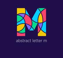 Modern abstract letter m logo icon. Unique mosaic design color transitions. Colorful letter m template. vector. vector