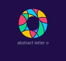 Modern abstract letter o logo icon. Unique mosaic design color transitions. Colorful letter o template. vector. vector