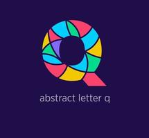 Modern abstract letter q logo icon. Unique mosaic design color transitions. Colorful letter q template. vector. vector