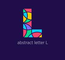 Modern abstract letter l logo icon. Unique mosaic design color transitions. Colorful letter l template. vector. vector