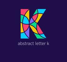 Modern abstract letter k logo icon. Unique mosaic design color transitions. Colorful letter k template. vector. vector