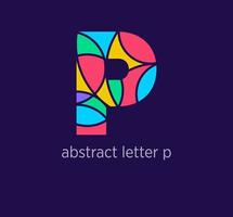 Modern abstract letter p logo icon. Unique mosaic design color transitions. Colorful letter p template. vector. vector