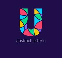 Modern abstract letter u logo icon. Unique mosaic design color transitions. Colorful letter u template. vector. vector