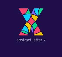 Modern abstract letter x logo icon. Unique mosaic design color transitions. Colorful letter x template. vector. vector