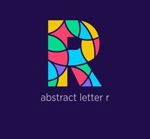 Modern abstract letter r logo icon. Unique mosaic design color transitions. Colorful letter r template. vector. vector