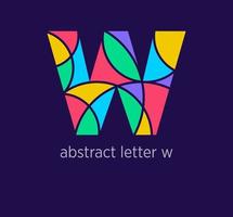 Modern abstract letter w logo icon. Unique mosaic design color transitions. Colorful letter w template. vector. vector