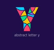 Modern abstract letter y logo icon. Unique mosaic design color transitions. Colorful letter y template. vector. vector