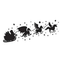 Beautiful ,stylish santa sleigh art and illustration vector