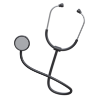 stethoscope 3d render icon illustration with transparent background, health and medical png