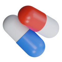 capsule 3d render icon illustration with transparent background, health and medical png