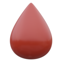 blood drop 3d render icon illustration with transparent background, health and medical png