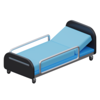 hospital bed 3d render icon illustration with transparent background, health and medical png