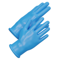 medical gloves 3d render icon illustration with transparent background, health and medical png