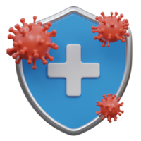 immune system 3d render icon illustration with transparent background, health and medical png