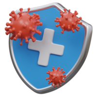 immune system 3d render icon illustration with transparent background, health and medical png