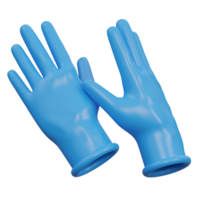 medical gloves 3d render icon illustration with transparent background, health and medical png