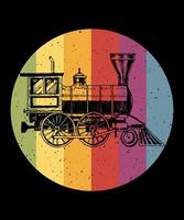 Train vintage illustration vector tshirt design
