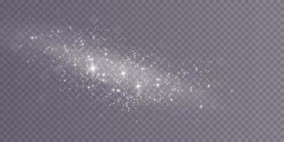 Glow magic light effect. Star dust. Vector glowing sparkles.