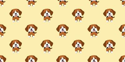 Vector cartoon character beagle dog seamless pattern background