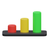 bar chart 3d render icon illustration with transparent background, productivity png