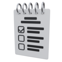 to do list 3d render icon illustration with transparent background, productivity png