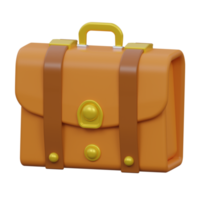 briefcase 3d render icon illustration with transparent background, productivity png