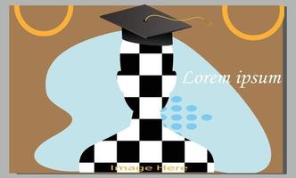 Graduation Banner with People Placeholder Image and Retro concept vector