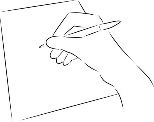 Hand writes on paper, vector. Hand drawn sketch.